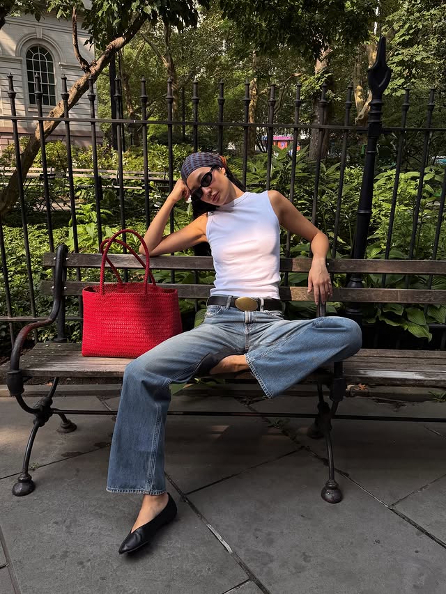 Instagram post by @laurajung for Madewell. Caption reads: [...] to start thinking about denim again…....