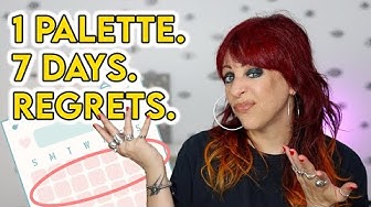 YouTube post by @GlitterFallout for Mercari. Caption reads: I used ONE PALETTE FOR SEVEN DAYS. Here's what....