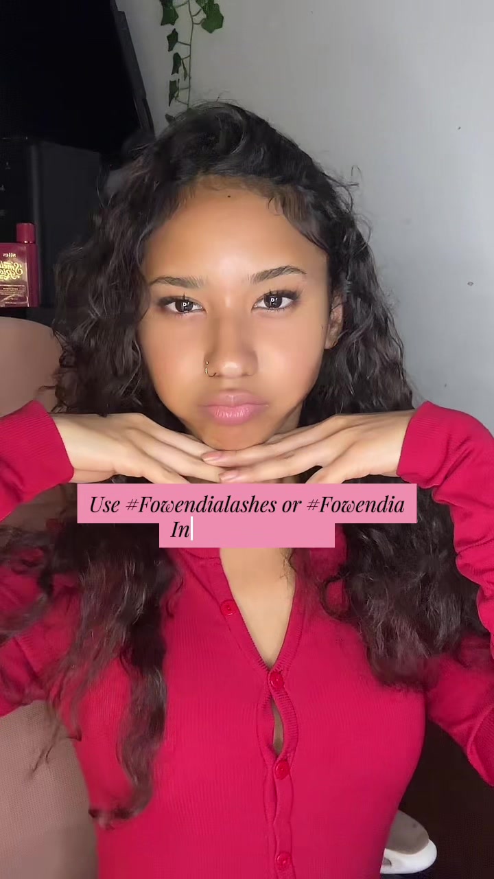 TikTok post by @thatssojazzyy for Fowendia Lashes. Caption reads: [...] free!! Get them TODAY💯💯❤️‍🔥😍 @Fowendia....