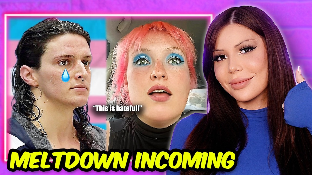 YouTube post by @TheBlaireWhiteProject for Click Discount. Caption reads: Trans Athletes BANNED! Meltdowns Galore.