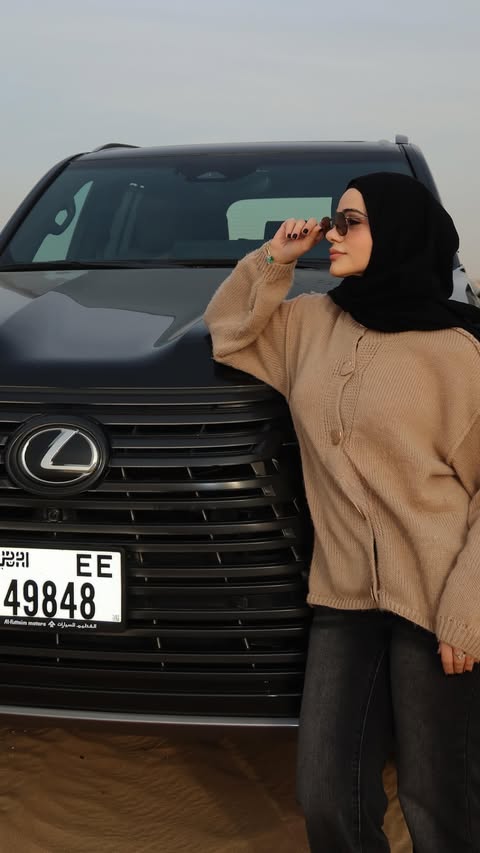 Instagram post by @dr.daliakokash for Lexus. Caption reads: Cute trend, Wild terrain✨. @lexusuae LX600....