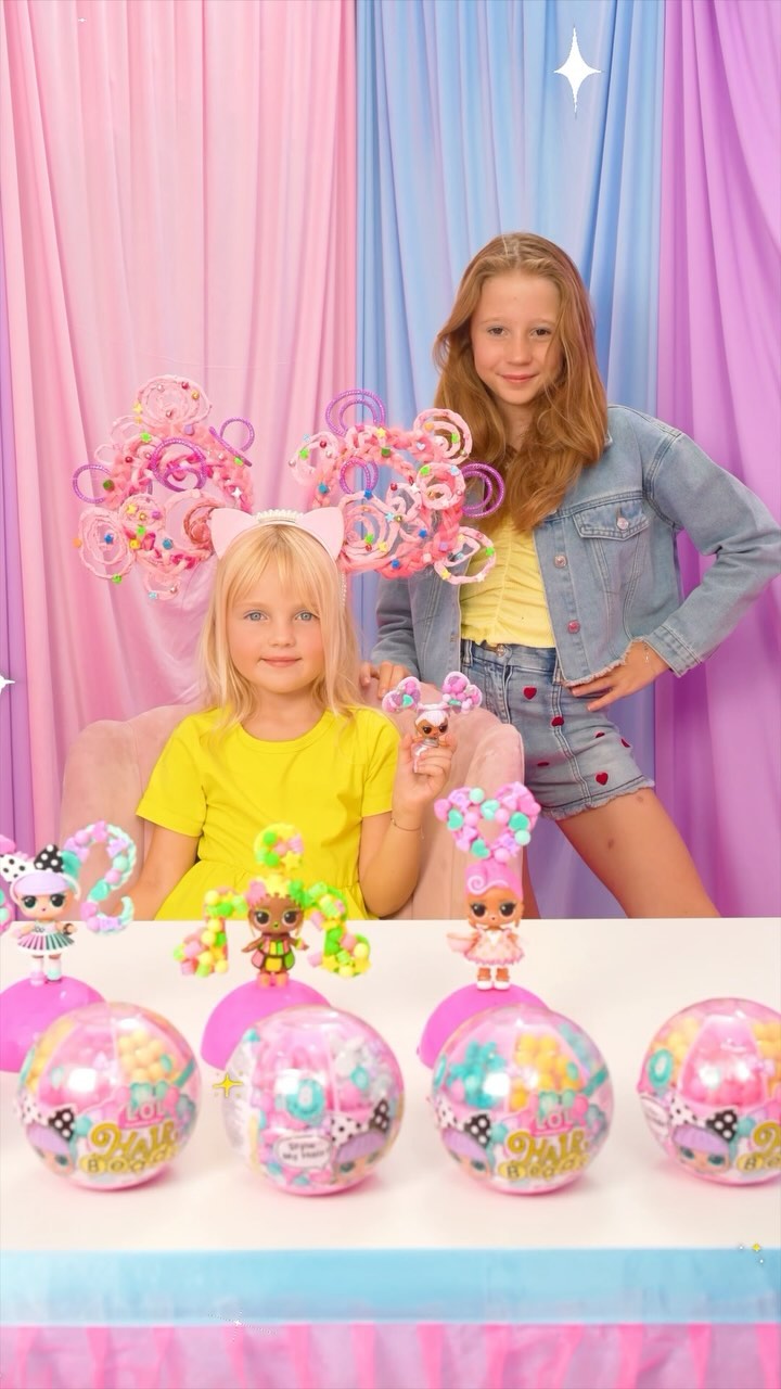 Instagram post by @likenastya for lolsurprise. Caption reads: These are our cool and creative hairstyles 👧🏼😍....