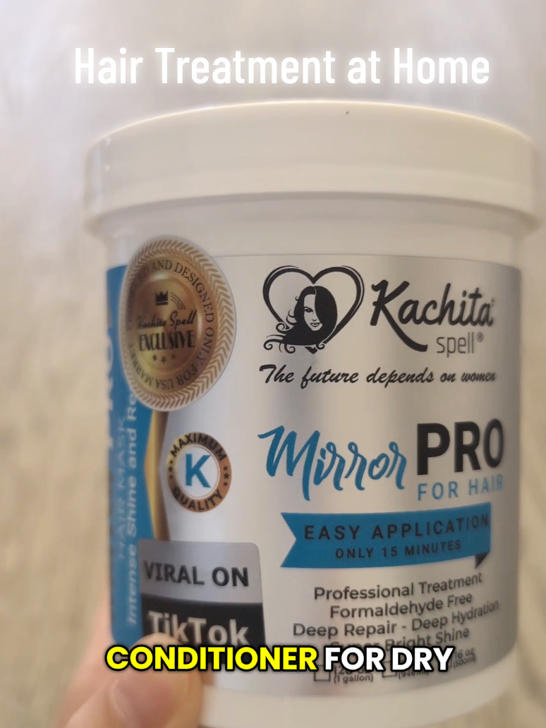 TikTok post by @ilovemymjk for Kachita Spell. Caption reads: Kachita Spell Mirror PRO Hair Mask for deep repair....