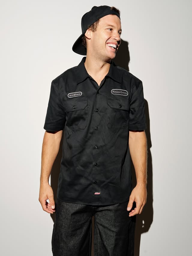 Instagram post by @rwilly for Dickies. Caption reads: Nitro Circus x Genuine Dickies Collection is....