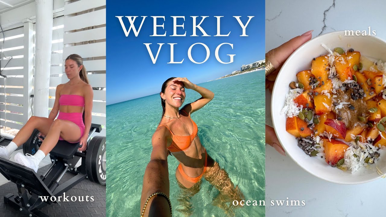 YouTube post by @brynleyjoyner for Honey Swim. Caption reads: weekly vlog: paddle boarding, small biz BTS,....