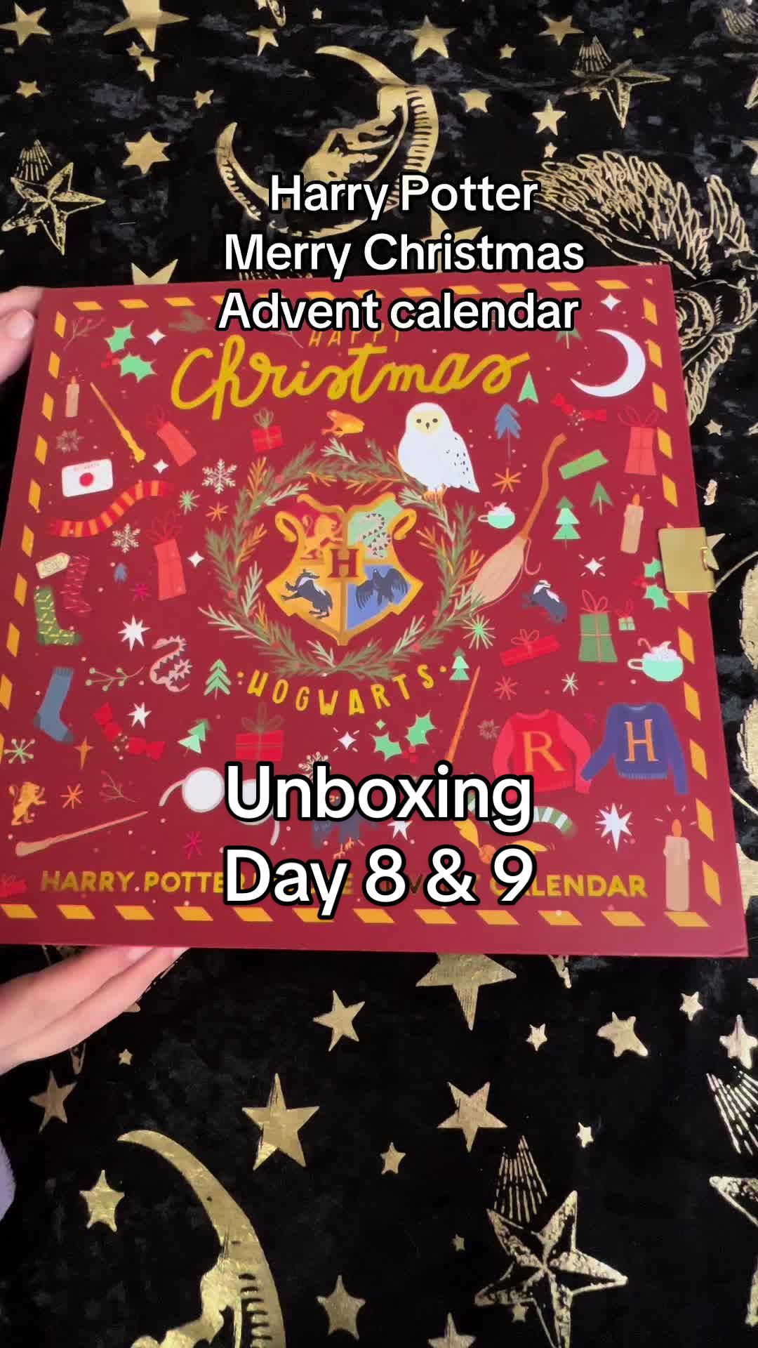 TikTok post by @wizardingworldaddict for Cinereplicas. Caption reads: Harry Potter Merry Christmas advent calendar....