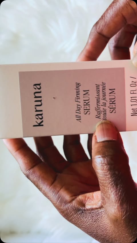 Instagram post by @kath3e_lifestyle for Karuna Skin. Caption reads: [...] firmer, more hydrated-looking skin. (Karuna....