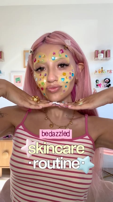 Instagram post by @miravdarae for K-Secret. Caption reads: bedazzling my skincare routine 💎✨ ft @ksecret.us....