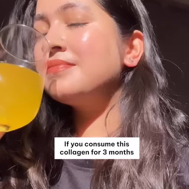 Instagram post by @skin_thatcares for HK Vitals. Caption reads: Collagen that tastes extremely good, that too in....