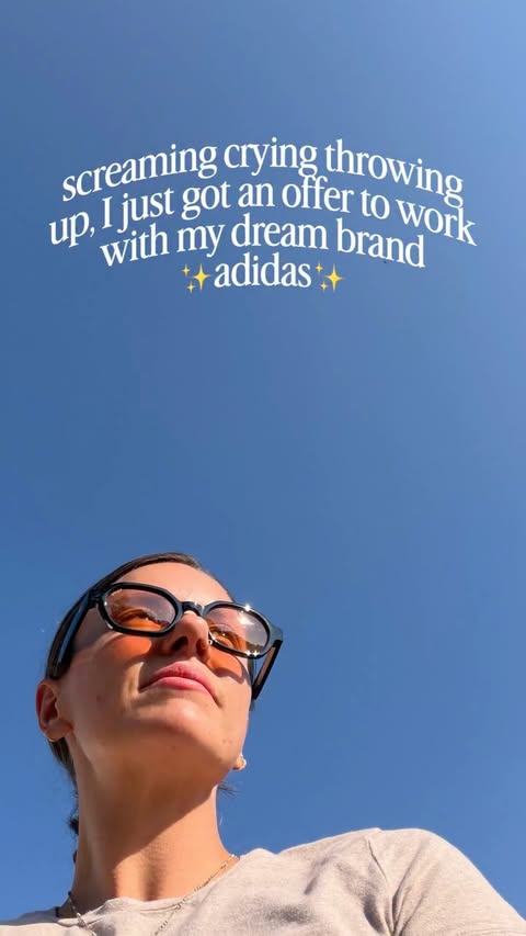 Instagram post by @stellmeastory for adidas. Caption reads: [...] start but I’m so proud of myself 🙏🏼....