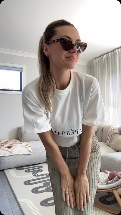 Instagram post by @oceanastrachan for Apéro Label. Caption reads: You don’t have to wear button down shirts for your....