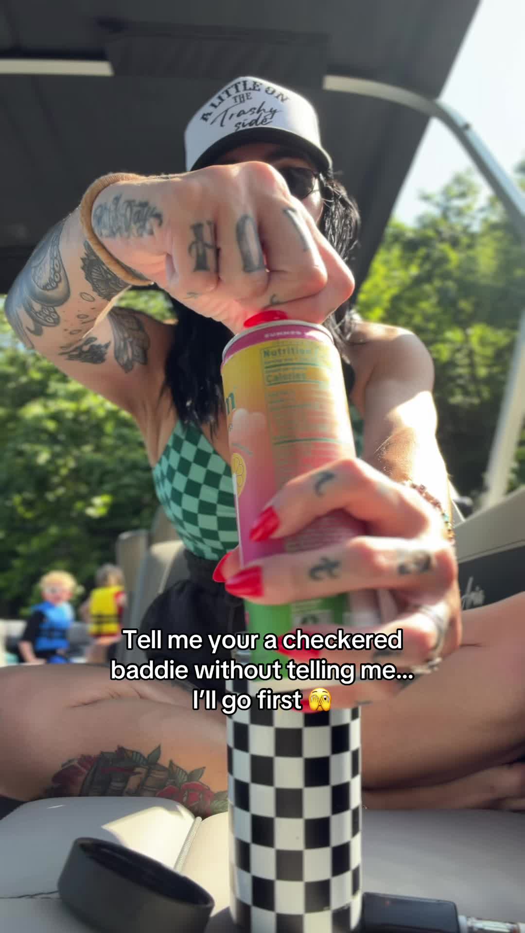 TikTok post by @urfavtattedmamma for Frost Buddy. Caption reads: [...] a 2 drink kinda gal and yes both are @Frost....