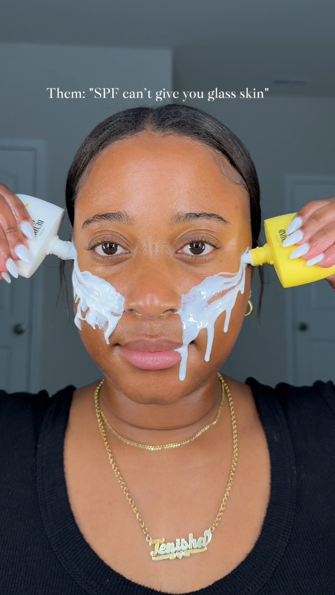 Instagram post by @tenisha.ward for Avon. Caption reads: SPF that gives glass skin AND gives skincare....