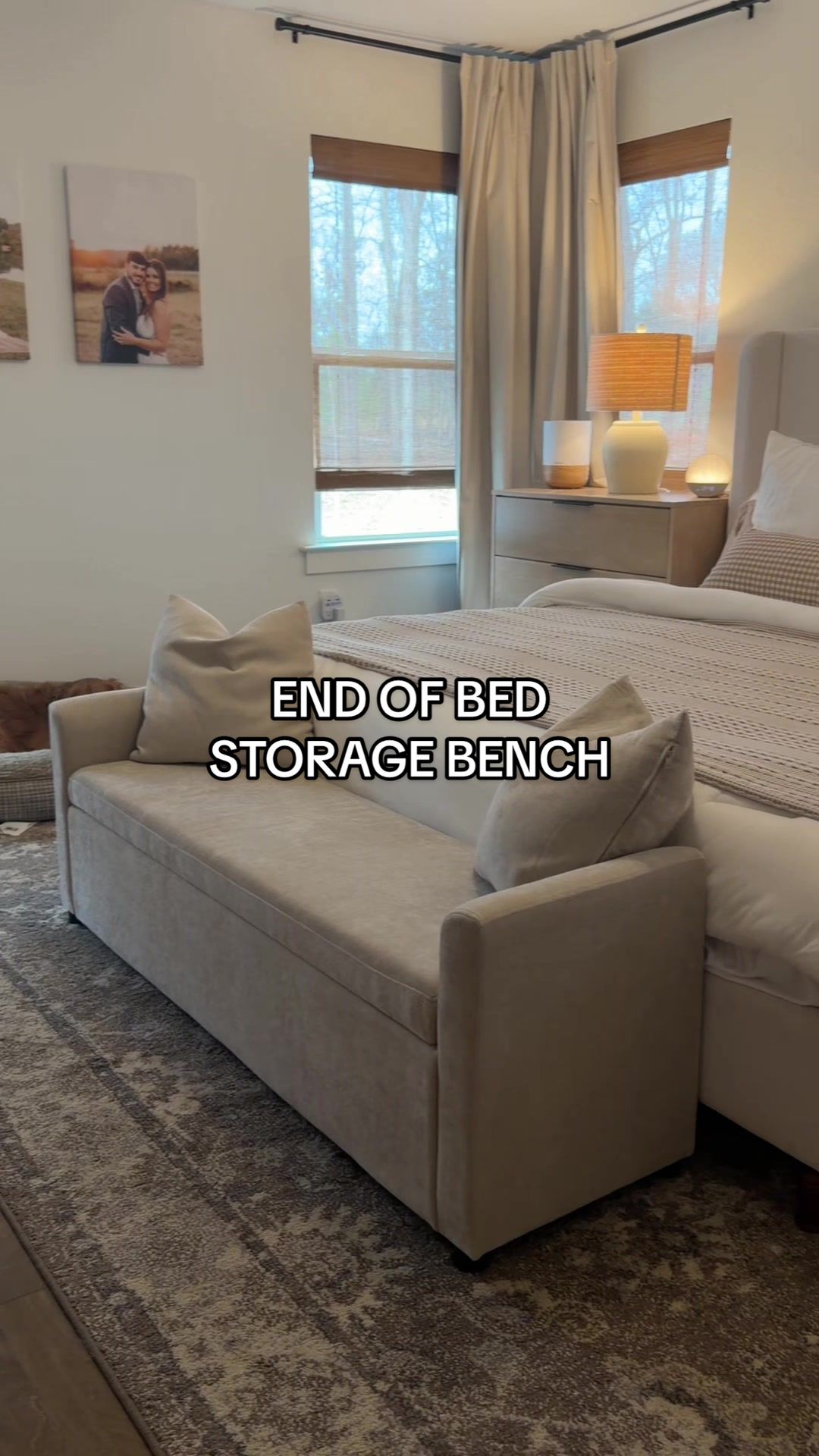 TikTok post by @tayypalmer for Hulalahome. Caption reads: Such a pretty upgrade to my room and my sanity....