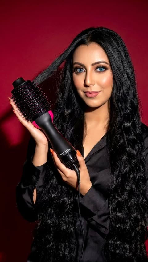 Instagram post by @shakyaboalfatoh for Revlon Hair Tools. Caption reads: [...] me in the comments below.⬇️ @revlon....