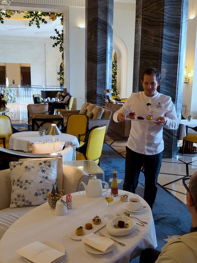 Instagram post by @travelgastronomist for Four Seasons. Caption reads: [...] pastry chefs NICOLAS LAMBERT from the FOUR....