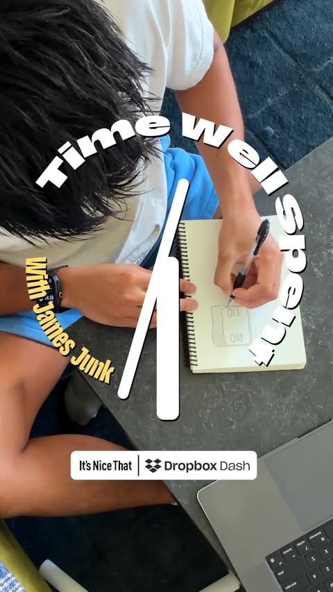 Instagram post by @jamesjunk.co for Dropbox. Caption reads: As a creative, are you frustrated with how much....