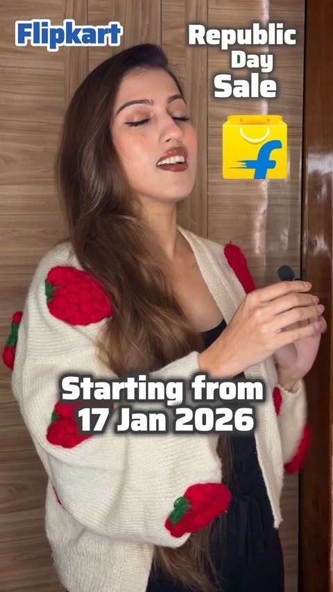 Instagram post by @navdeepkaureden for Flipkart. Caption reads: Flipkart Republic Day Sale starting from 17th Jan....