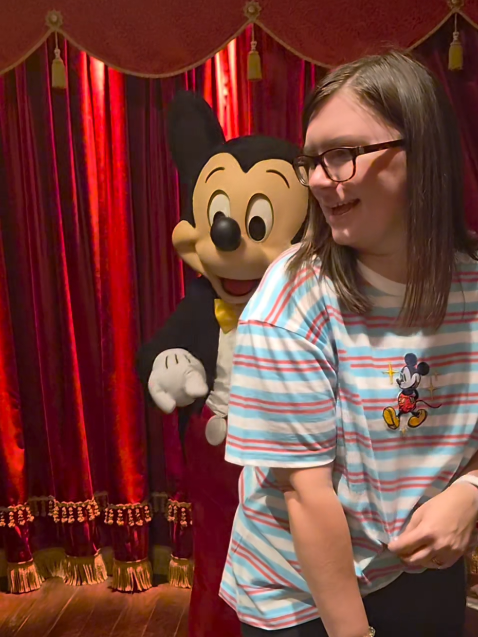 TikTok post by @_shegoestoshows for Skinnydip London. Caption reads: Mickey approved of my @Skinnydip London Mickey....