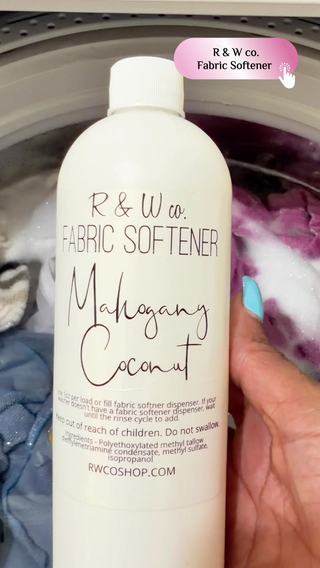 TikTok post by @cindysolutions for R&W Co.. Caption reads: [...] #cleaninghacks #laundryday @R&W Co..