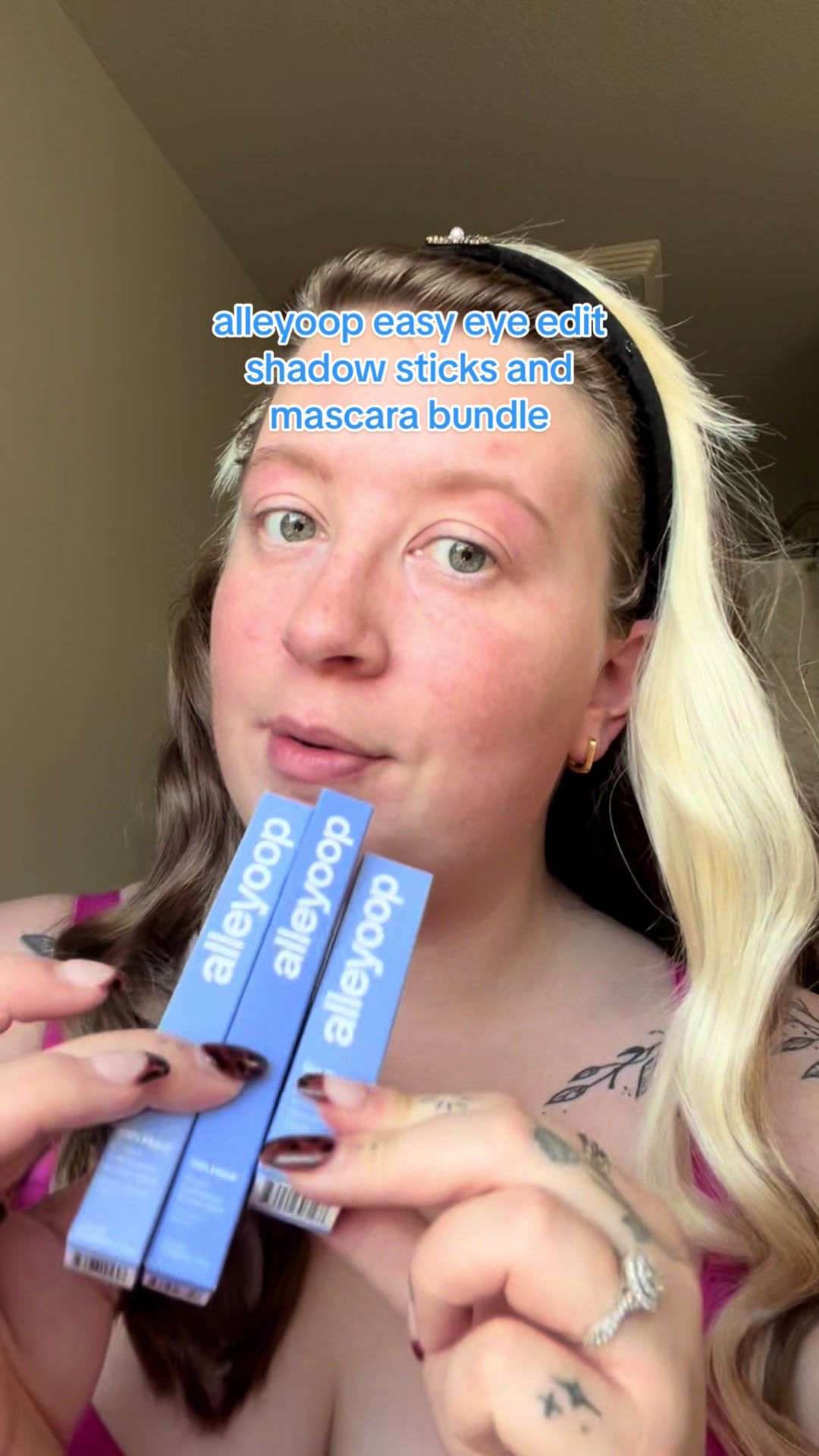 TikTok post by @michelle_putnam for Alleyoop. Caption reads: [...] and that mascara has so much pigment!....