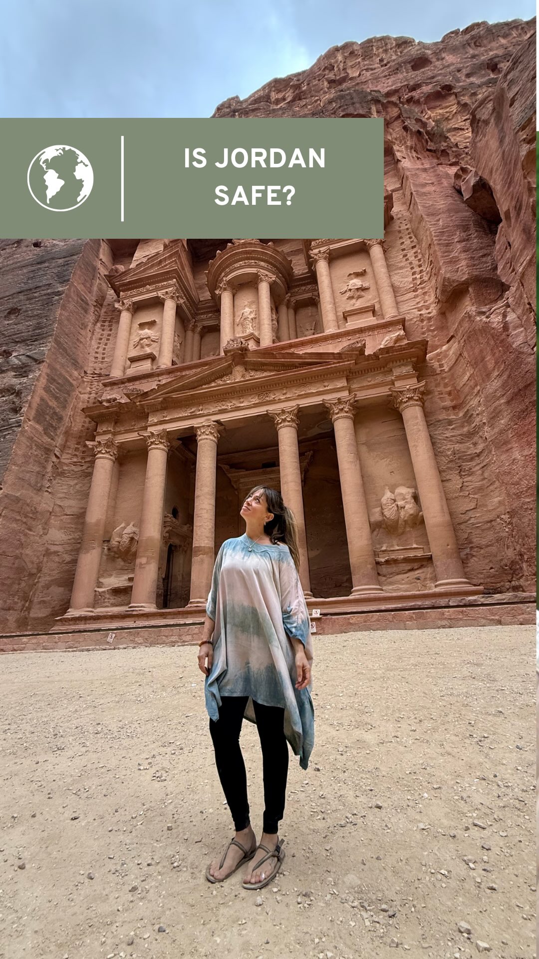 Instagram post by @hopscotchtheglobe for G Adventures. Caption reads: Is Jordan safe to visit?

I was recently in Jordan....