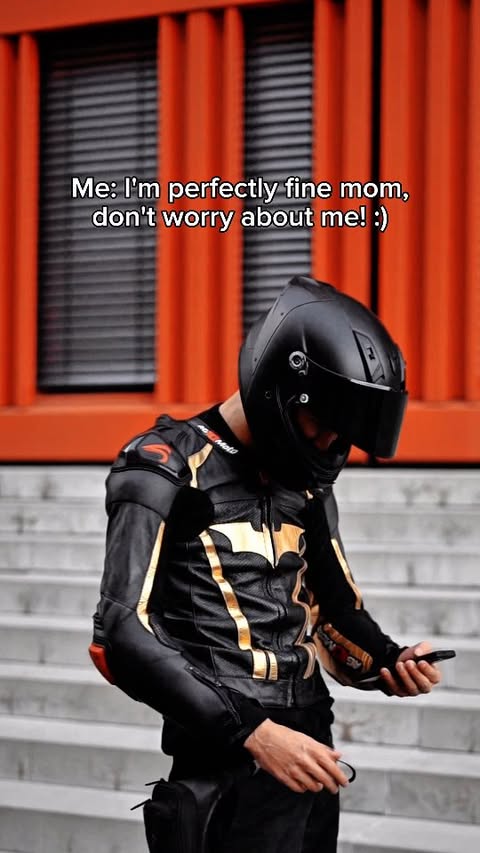 Instagram post by @the.gotham.rider for SHARK Helmets. Caption reads: ... I want to emphasize that my content is....