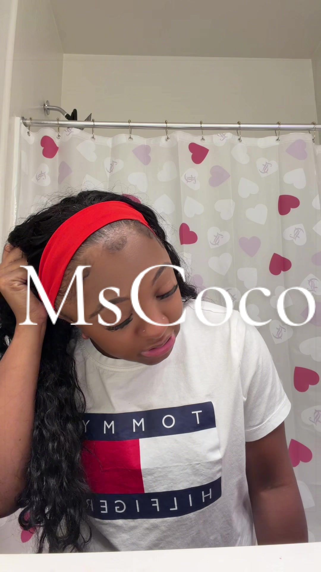 TikTok post by @theeetinymama for Mscoco Hair. Caption reads: GO BIY THIS HALF WIG @Mscoco Hair @Mscoco Hair....