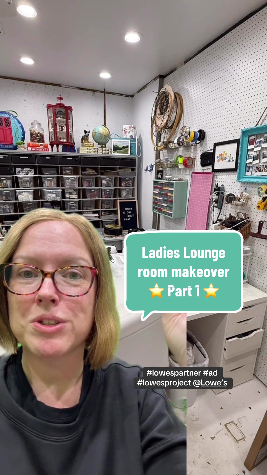 TikTok post by @chicaandjo for Lowe's. Caption reads: #lowespartner I’m so excited to start [...].