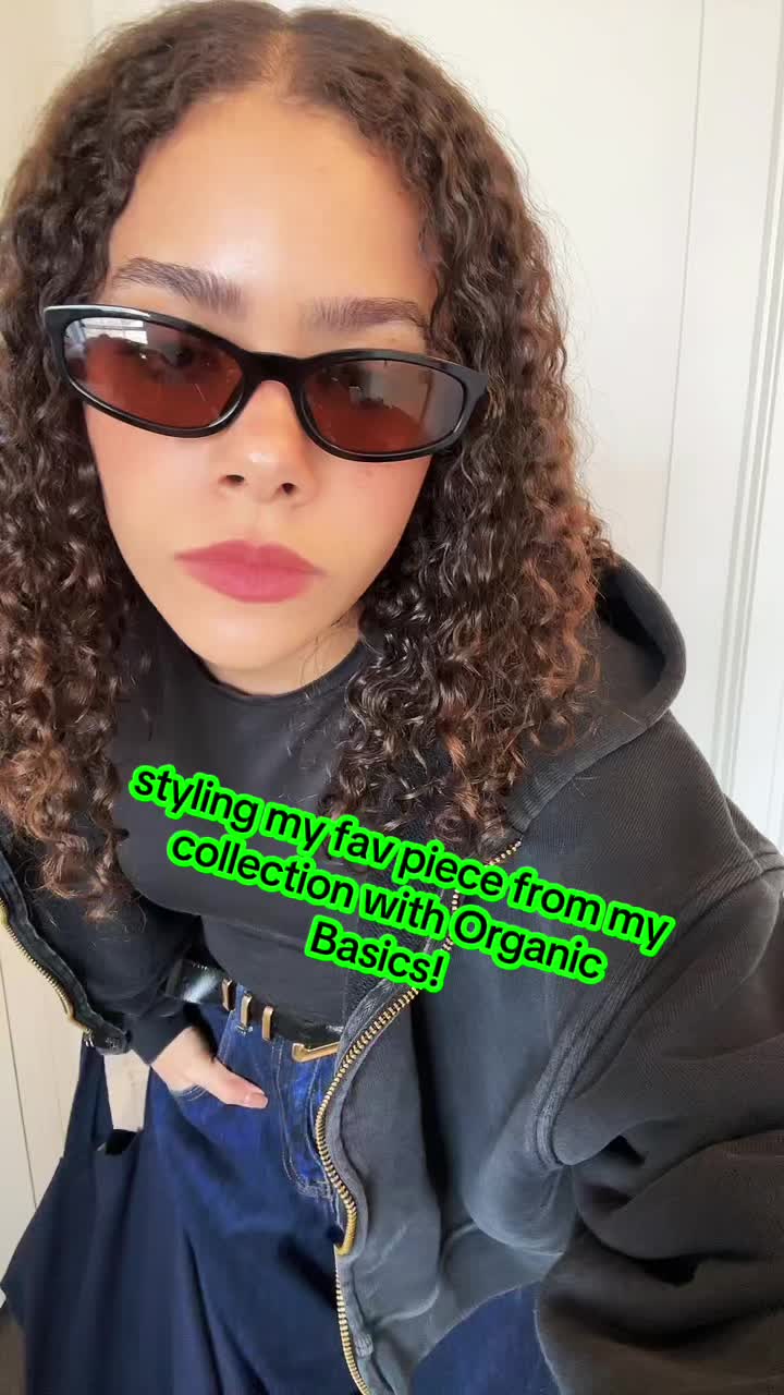 TikTok post by @antoniabgentry for Organic Basics. Caption reads: what’s your favorite outfit option? @Organic....