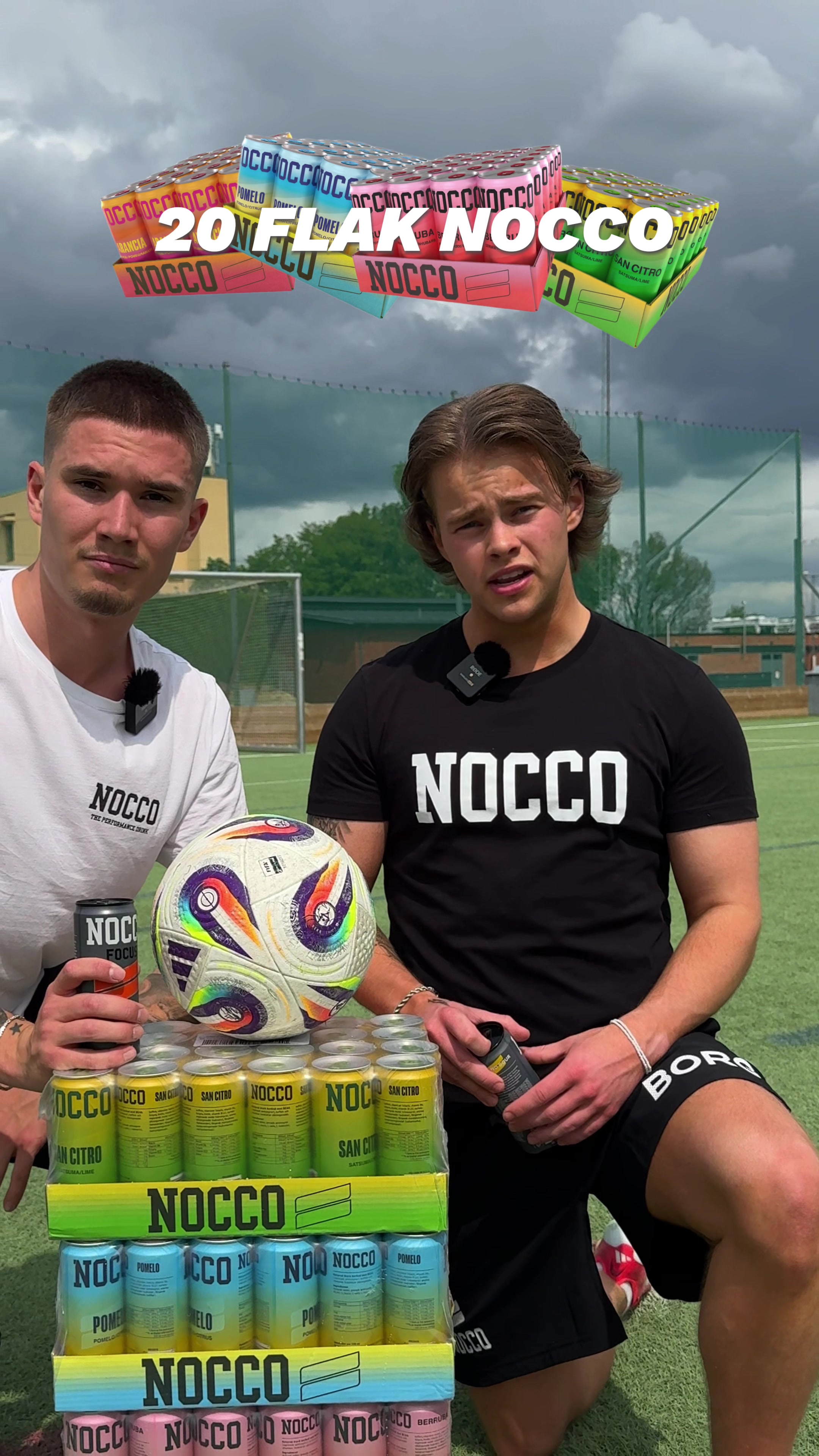 TikTok post by @addeforsberg for Nocco. Caption reads: I betalt samarbete med @NOCCO ger jag och @Krobbe....