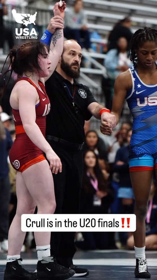 Instagram post by @teamindianawrestling for Marines. Caption reads: What an semifinal match between the U17 🌎🥉 and....