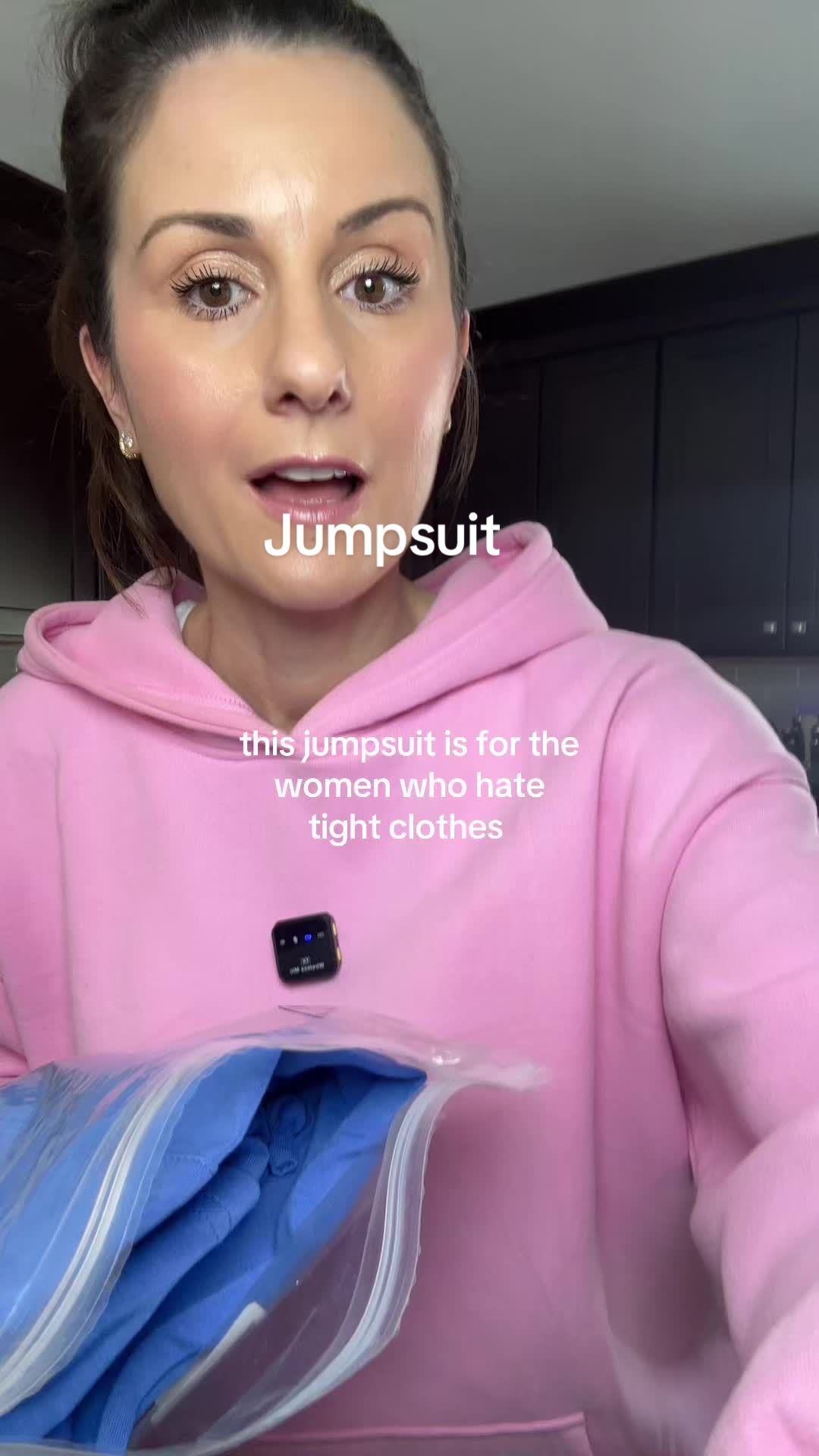 TikTok post by an influencer for ANRABESS. Caption reads: [...] waist & actually flattering @ANRABESS....