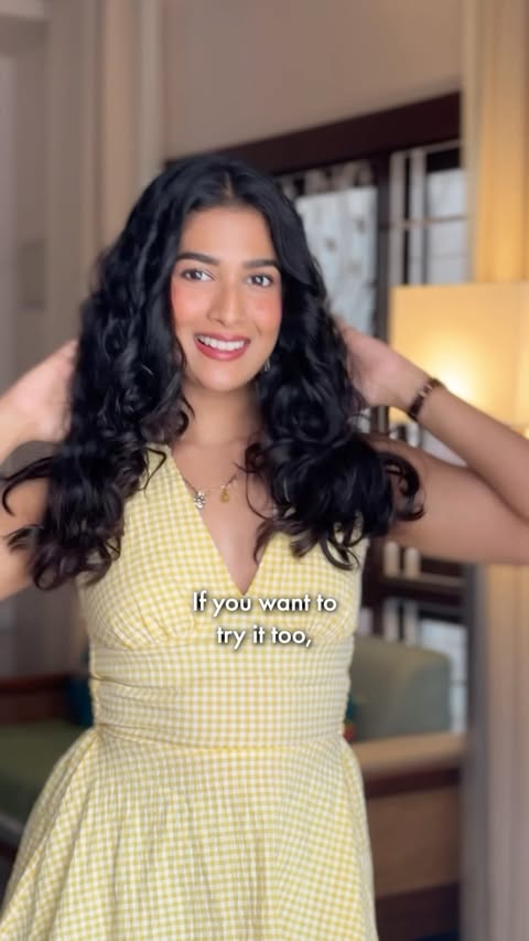 Instagram post by @bhavana__rao for Love Beauty and Planet. Caption reads: Wavy hair ni heat tho tame cheyyadam kanna, mana....