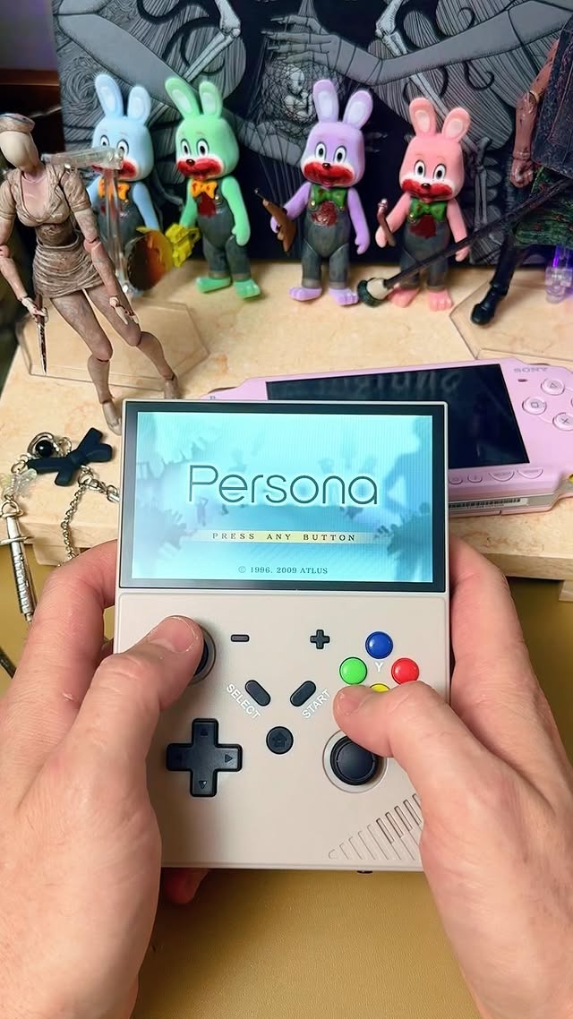 Instagram post by @bleedingheartsgc for LITNXT. Caption reads: LITNXT M18 handheld console - persona #persona....