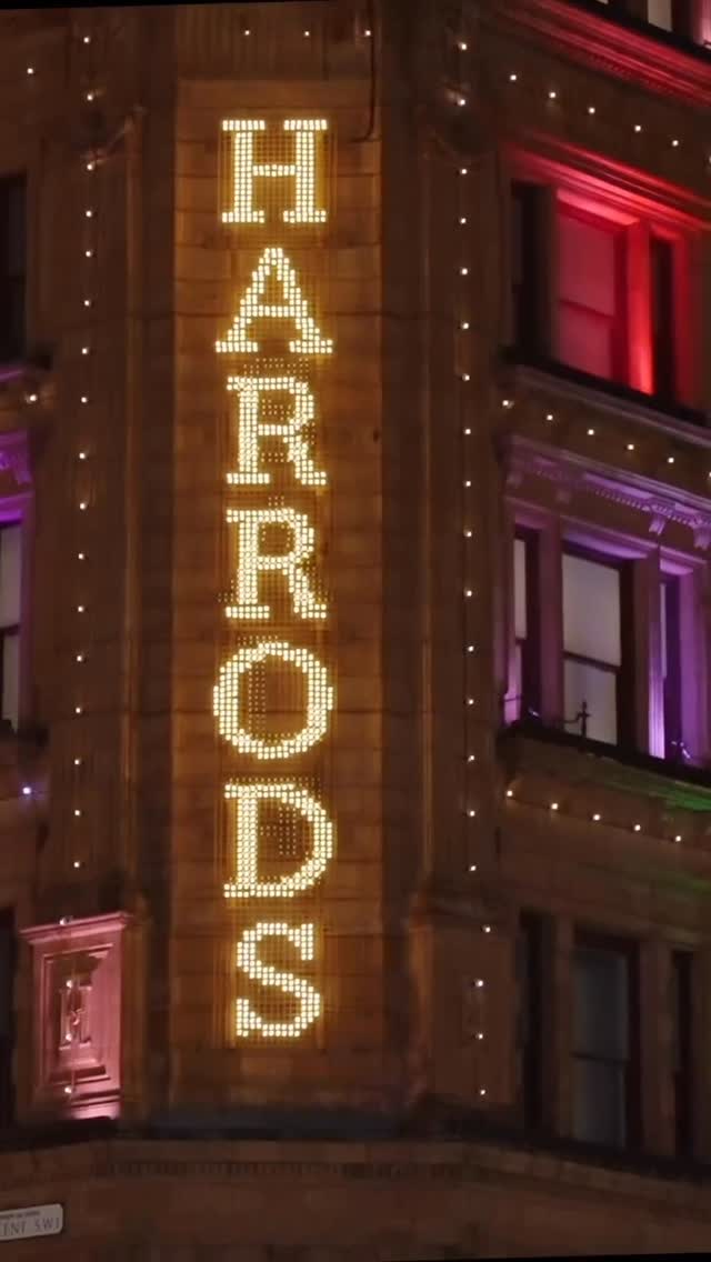 Instagram post by @krsnaamehta for Harrods. Caption reads: Harrods, the iconic department store in London’s....