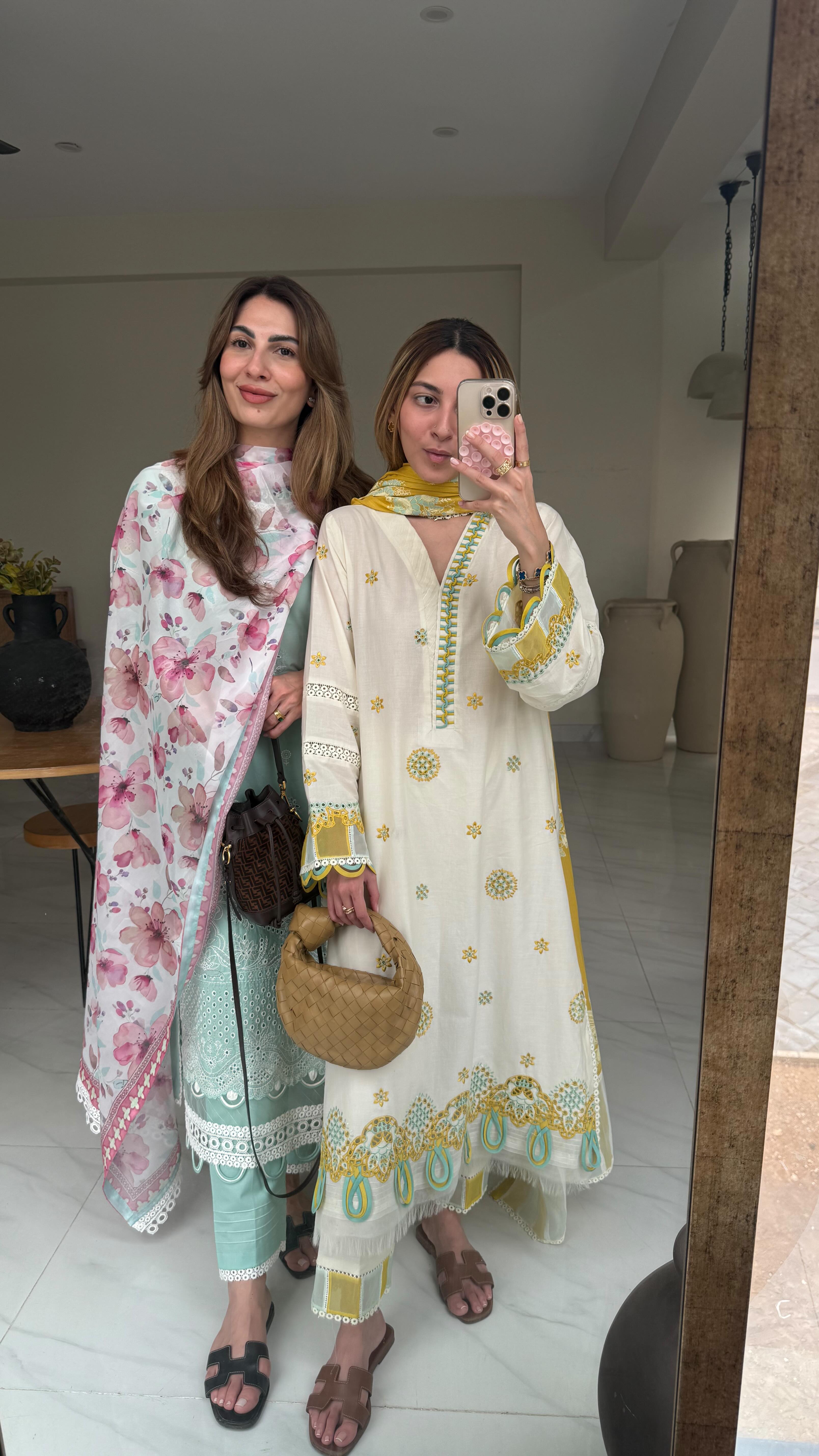 Instagram post by @rehamaslamm for ZELLBURY. Caption reads: X @zellbury 🌷 Look breakdown: Me: WUS25E30804 |....