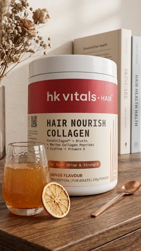 Instagram post by an influencer for HK Vitals. Caption reads: Stock @hkvitals hair collagen Shop from [...].