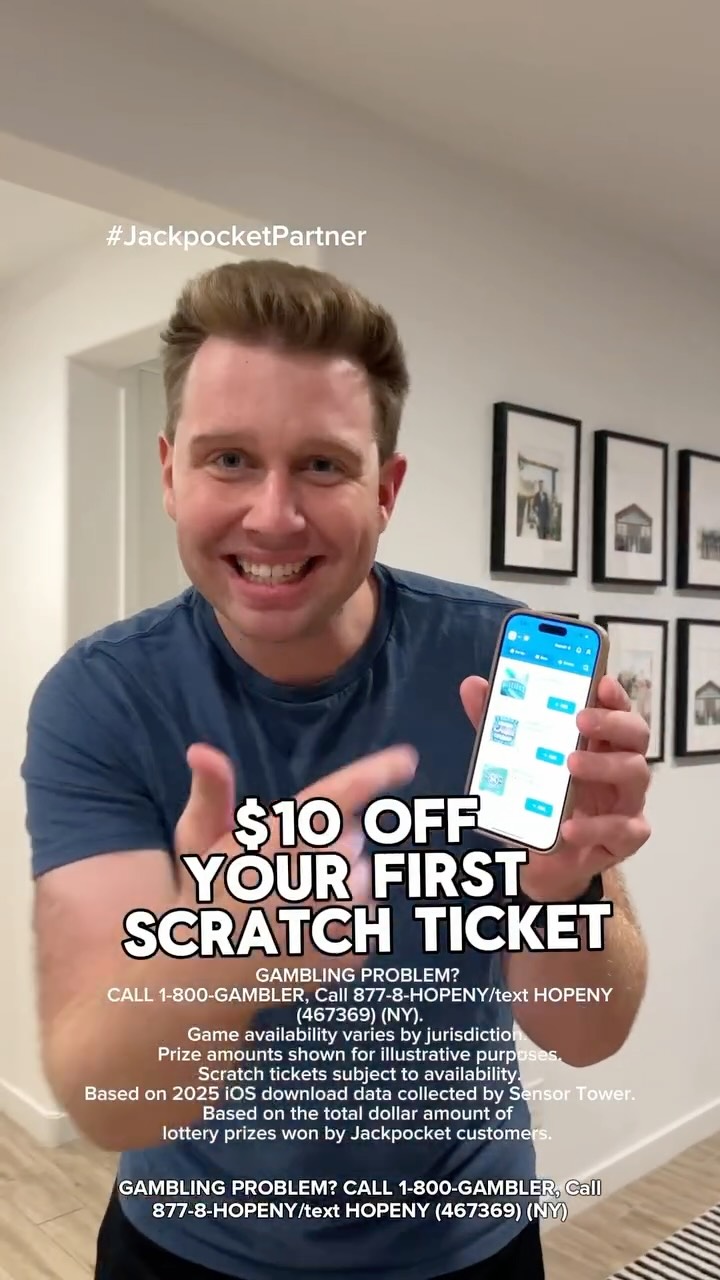 Instagram post by @hungryhotline for Jackpocket. Caption reads: [...] know you can order scratchers with....