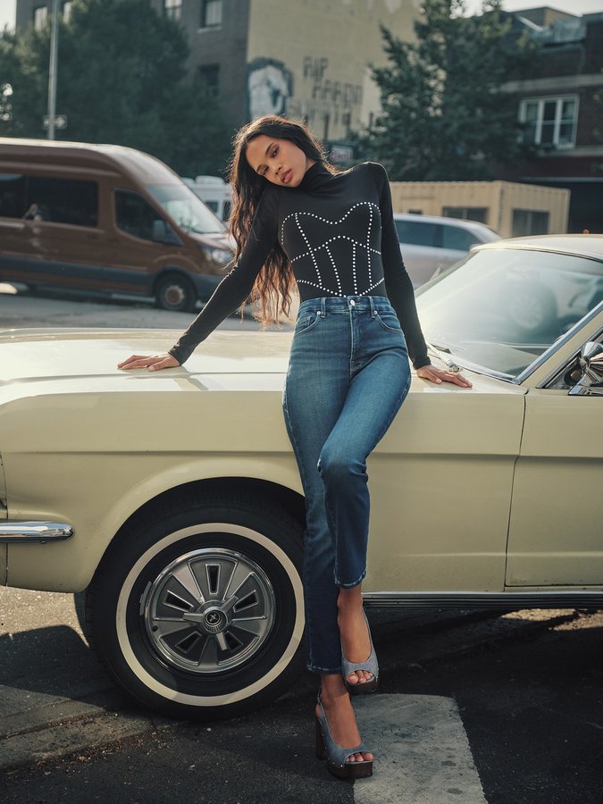 Instagram post by @jordandaniels for GOOD AMERICAN. Caption reads: Jolene on repeat @goodamerican @dollyparton....
