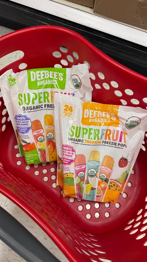 Instagram post by @targettrendsetter for DeeBee’s Organics. Caption reads: NOW AT 🎯 SuperFruit Freezies from....