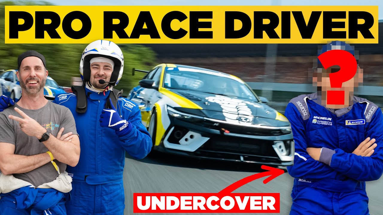 YouTube post by @mightycarmods for Michelin. Caption reads: We Assembled a Race Team [With an Undercover Pro....