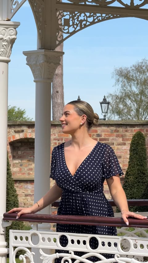 Instagram post by @bethg_smith for Ever-Pretty. Caption reads: @everprettyofficial new polka dot dress collection....