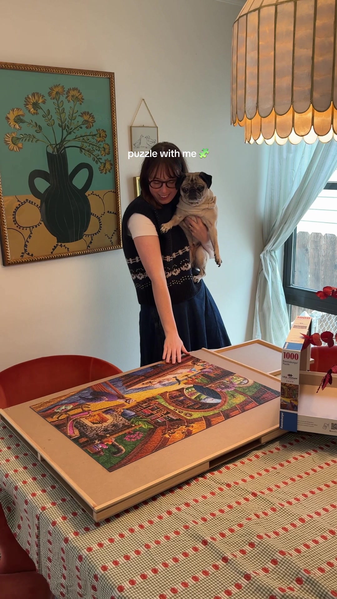 TikTok post by @peruseproject for Ravensburger. Caption reads: Puzzling and audiobooks are basically my entire....