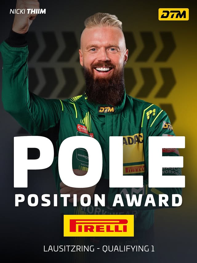 Instagram post by @comtoyouracing for Pirelli. Caption reads: [...] Go hard or go home 👊 #DTM #DTM2026....