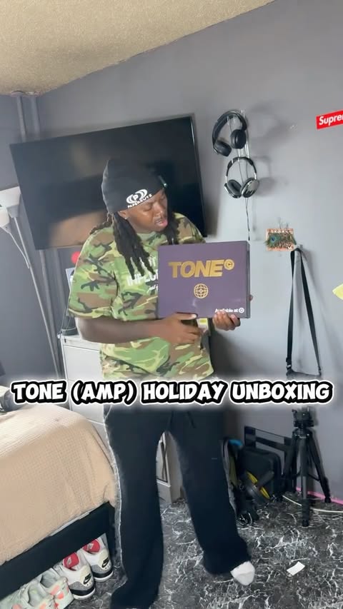 Instagram post by @b.ishopszn for TONE by AMP. Caption reads: BIG SHOUT OUT TO @toneexclusive AND @ampexclusive....