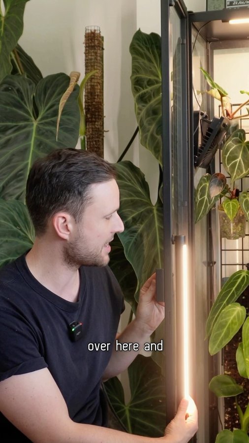 Instagram post by @sydneyplantguy for Soltech. Caption reads: [...] setting up my ikea cabinet with the new....