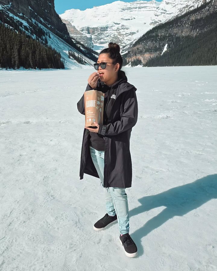 Instagram post by @lifewithmytribe_ for EATABLE. Caption reads: Putting POP in Popcorn 🍿 
.
.
.
@eatableinc....