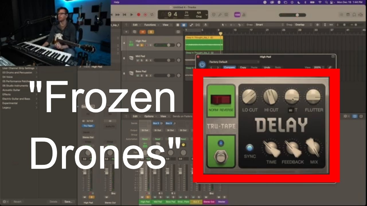 YouTube post by @GregAllison for Alclair Audio. Caption reads: How I make Ambient Drones - Logic Pro X Ambient....