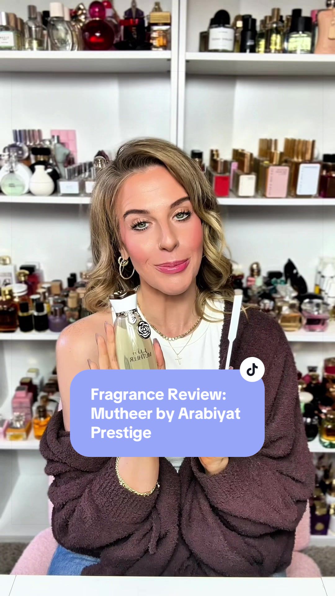 TikTok post by @tara.s.perfume for OudLash. Caption reads: [...] by Arabiyat Prestige @Arabiyat Prestige....